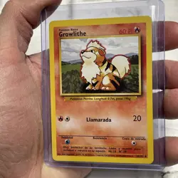Pokemon TCG Growlithe Base Set 28/102 Regular Uncommon Spanish Card NM Near Mint - Image 2