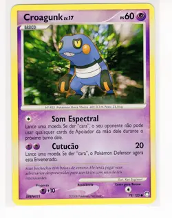 ~PT~ PORTUGUESE Croagunk 78/123 D&P Mysterious Treasures Pokemon Card (PE1) - Image 1