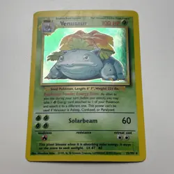 Venusaur 15/102 Base Set Holo Rare Pokemon Card Lightly Played 1999 WOTC - Image 1