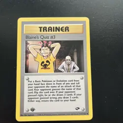 Blaine’s Quiz #3 112/132 1st Edition Gym Challenge Pokemon Card - - Image 1