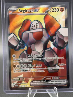 Pokemon TCG Regirock EX Full Art Ultra Rare Holo Card 214/182 NM - Image 1