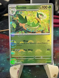 POKEMON SERVINE #002/086 COMMON REVERSE HOLO POKEBALL BLACK BOLT NM CARD - Image 1