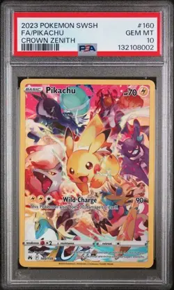PSA 10 Pikachu Crown Zenith Alternate Art 160/159 Pokemon Card FA 2023 - Image 1