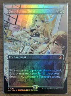 MTG Smothering Tithe Anime Borderless Foil from Wilds of Eldraine G2U - Image 1