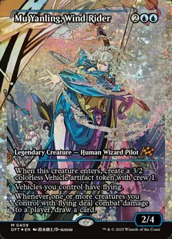 MTG Mu Yanling, Wind Rider - Fracture Foil - Showcase, Aetherdrift, Near Mint, E - Image 1