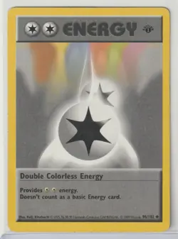 1999 DOUBLE COLORLESS ENERGY 94/102 POKEMON BASE SET ENERGY 1ST EDITION UNCOMMON - Image 1