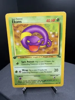 Pokemon TCG WOTC 1st Edition Fossil Ekans 46/62 Common LP - Image 1