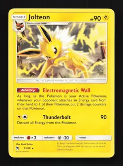 Jolteon 23/68 LP Hidden Fates English Pokemon Card TCG - Image 1