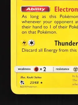 Jolteon 23/68 LP Hidden Fates English Pokemon Card TCG - Image 2