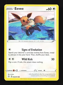 Eevee 052/072 LP Shining Fates English Pokemon Card TCG - Image 1