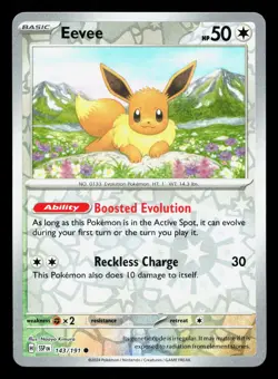 Eevee 143/191 Surging Sparks NM Reverse Holo Pokemon Card TCG - Image 1
