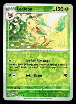 Leafeon 011/167 Twilight Masquerade NM Reverse Holo Pokemon Card TCG - Image 1
