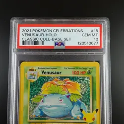PSA 10 Venusaur 15/102 Pokemon Celebrations Classic Collection Holo Graded Card - Image 2