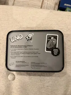RARE Pokemon USED DECKS Uno 10th Anniversary Cards 2006 Low Pop W/ Tin FULL SET - Image 2
