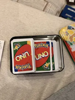RARE Pokemon USED DECKS Uno 10th Anniversary Cards 2006 Low Pop W/ Tin FULL SET - Image 3