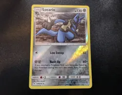 Lucario 126/214 Unbroken Bonds Reverse Holo Rare Pokemon Card LP - Image 1