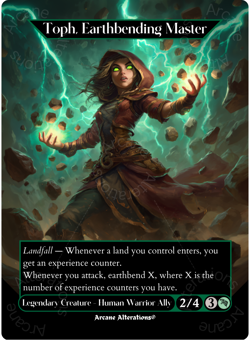 Toph, Earthbending Master - Full Art Altered Art Custom Proxy Cards - Image 1