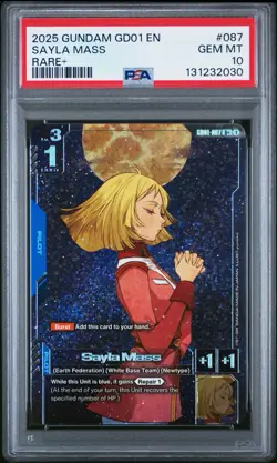 2025 Gundam Card Game Sayla Mass GD01-087 R+ Holo Foil Rare PSA 10 - Image 1