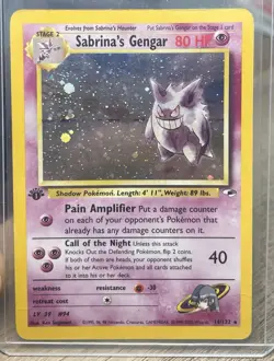 Sabrina's Gengar First Edition Holo Card 014/132 Gym Heroes - Image 1