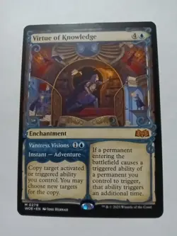 VIRTUE OF KNOWLEDGE (SHOWCASE) Wilds Of Eldraine WOE Magic MTG MINT CARD - Image 1