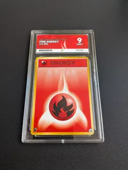 Graded ACE 9 Pokemon card Slab - Fire Energy #14 - Chikorita Half Deck - 2001 - Image 2