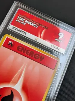 Graded ACE 9 Pokemon card Slab - Fire Energy #14 - Chikorita Half Deck - 2001 - Image 3