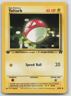 1st Edition Vintage Pokemon Card Voltorb Common Team Rocket 69/82 VLP - Image 1