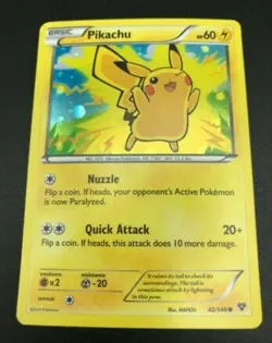 Pikachu HOLO RARE 42/146 HOLO Movie Promo XY Base Pokemon Card TCG NM 2014 - Image 1