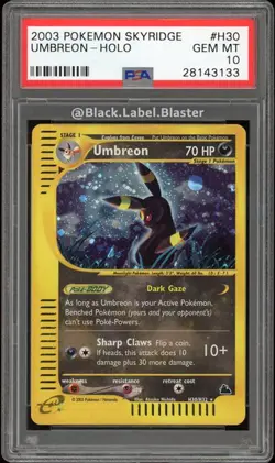2003 Pokemon Skyridge Umbreon H30 Holo Card - PSA 10 - Image 1