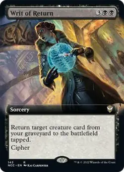 Writ of Return EXTENDED - 143 - Rare - Streets of New Capenna NNC MTG - Image 1