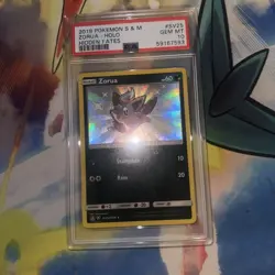 Pokemon TCG Zorua SV25/SV94 Hidden Fates Shiny Vault Holo Rare Condition Psa 10 - Image 1