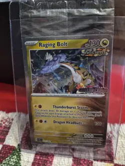 SEALED & STAMPED Pokemon TCG Raging Bolt 111/142 Stellar Crown Cosmos Holo Promo - Image 1