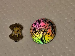 Pokemon Eeveelutions Holo Coin and Jolteon Pin - Promo - Image 1
