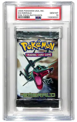 2005 Pokemon USA, Inc EX Emerald Foil Pack Rayquaza Sealed PSA 10 GEM MINT - Image 1