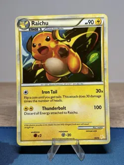 Pokemon TCG Raichu HS Trainer Kit 30/30 Holo Holo Rare MP/LP - Image 1