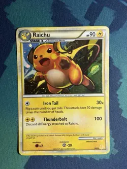 Pokemon TCG Raichu HS Trainer Kit 30/30 Holo Holo Rare MP/LP - Image 2