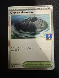 Pokemon Asia Exclusive Gravity Mountain Gym Promo Stamped 177/191 - Image 1