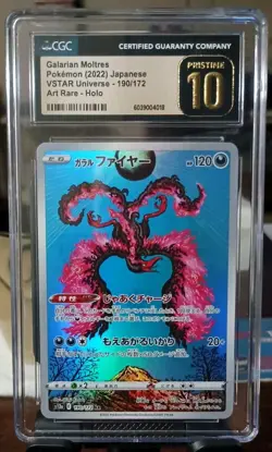 CGC 10 Pristine Galarian Moltres 190/172 AR Art Rare VSTAR Universe s12a Pokemon - Image 1