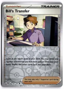 Pokemon TCG Bill's Transfer 156/165 Sv: Scarlet & Violet 151 Reverse Holo - Image 1