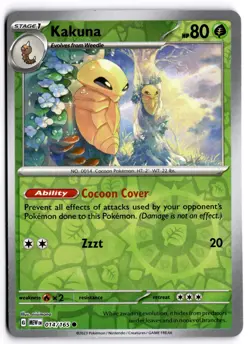 Pokemon TCG Kakuna 014/165 Sv: Scarlet & Violet 151 Reverse Holo - Image 1
