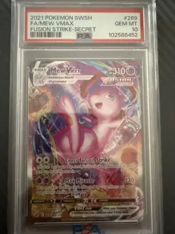 Pokemon TCG SWSH: Fusion Strike Mew VMAX 269/264 Alt Art Secret Rare PSA 10 GM - Image 2