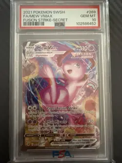Pokemon TCG SWSH: Fusion Strike Mew VMAX 269/264 Alt Art Secret Rare PSA 10 GM - Image 3