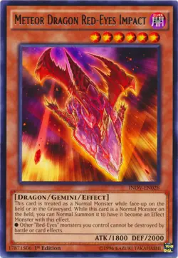 Yugioh! Meteor Dragon Red-Eyes Impact - INOV-EN028 - Rare - 1st Edition Near Min - Image 1