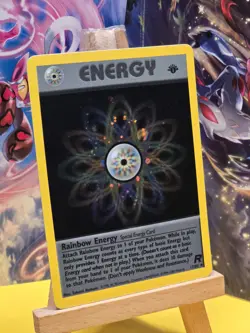 Rainbow Energy 1st Edition 17/82 Team Rocket Holo Rare 2000 - Pokemon Card - Image 2