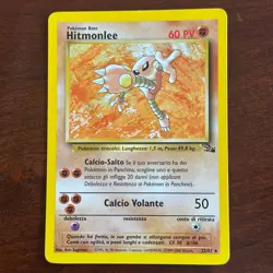 Italian Hitmonlee 22/62 Non Holo Rare Fossil Pokemon Card - Image 1