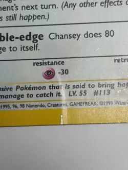 Pokemon Chansey Holo Rare TCG Card Base Set Unlimited 3/102 LP - Image 3