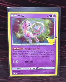 Mew 11/25 2021 Pokemon Celebrations Rare Holo Trading Card TCG - Image 1