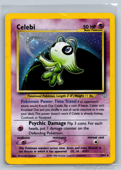 Celebi - 3/64 - Pokemon Neo Revelation Unlimited Holo Rare Card WOTC MP - Image 1