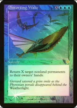 Magic the Gathering DISTORTING WAKE #52/350 Foil Invasion Blue 2000 Rare NM - Image 1
