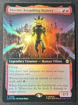 Electro, Assaulting Battery Extended Art 0260 MTG SPM Rare M/NM Foil - Image 1